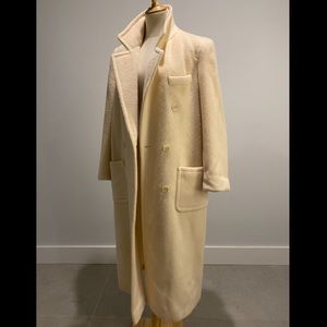 Evan Picone Ivory Cream Oversized Wool Coat
